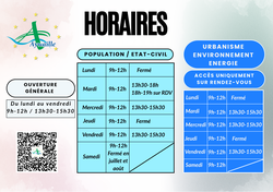 Horaires d'ouverture