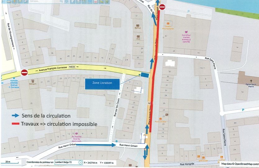 Travaux place Thiry 26 05 au 11 07 25