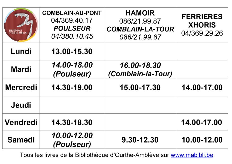 Horaire hors AY