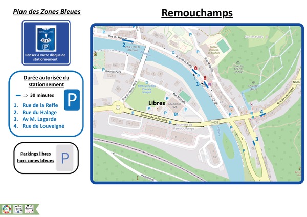 Plan zones bleues parkings libres Aywaille Remouchamps page 0002